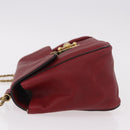Chloe Elsie Hand Bag Leather Red Gold Auth gh2189A-5