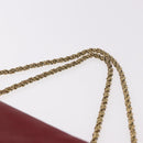 Chloe Elsie Hand Bag Leather Red Gold Auth gh2189A-8