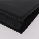 SAINT LAURENT Clutch Bag Leather Black Gold Auth gh2190-16