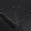 SAINT LAURENT Clutch Bag Leather Black Gold Auth gh2190-8