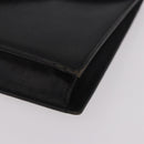 SAINT LAURENT Clutch Bag Leather Black Gold Auth gh2190-14