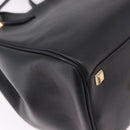Salvatore Ferragamo Gancini Studio Bag Leather 2way Black Gold Auth gh2193V-17