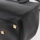 Salvatore Ferragamo Gancini Studio Bag Leather 2way Black Gold Auth gh2193V-18