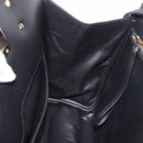 Salvatore Ferragamo Gancini Studio Bag Leather 2way Black Gold Auth gh2193V-22