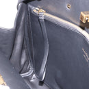 Salvatore Ferragamo Gancini Studio Bag Leather 2way Black Gold Auth gh2193V-23