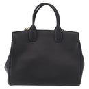 Salvatore Ferragamo Gancini Studio Bag Leather 2way Black Gold Auth gh2193V-2