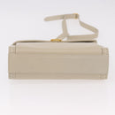 Salvatore Ferragamo Gancini Shoulder Bag Leather Ivory Gold Auth gh2195-6