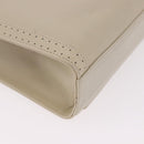 Salvatore Ferragamo Gancini Shoulder Bag Leather Ivory Gold Auth gh2195-16