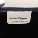 Salvatore Ferragamo Gancini Shoulder Bag Leather Ivory Gold Auth gh2195-12