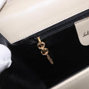 Salvatore Ferragamo Gancini Shoulder Bag Leather Ivory Gold Auth gh2195-23