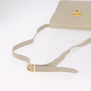Salvatore Ferragamo Gancini Shoulder Bag Leather Ivory Gold Auth gh2195-8