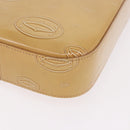 CARTIER Hand Bag Patent leather Beige Silver Auth gh2196A-15