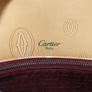 CARTIER Hand Bag Patent leather Beige Silver Auth gh2196A-17