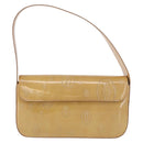CARTIER Hand Bag Patent leather Beige Silver Auth gh2196A-13