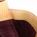 CARTIER Hand Bag Patent leather Beige Silver Auth gh2196A-12