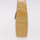 CARTIER Hand Bag Patent leather Beige Silver Auth gh2196A-3