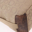 Salvatore Ferragamo Gancini Shoulder Bag Canvas Beige Gold Auth gh2197-12