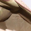 Salvatore Ferragamo Gancini Shoulder Bag Canvas Beige Gold Auth gh2197-18