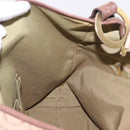 Salvatore Ferragamo Gancini Shoulder Bag Canvas Beige Gold Auth gh2197-19