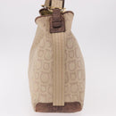 Salvatore Ferragamo Gancini Shoulder Bag Canvas Beige Gold Auth gh2197-4