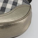 BURBERRY Nova Check Shoulder Bag Canvas Gray Silver Auth gh2198A-9