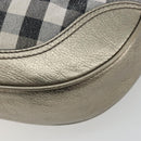BURBERRY Nova Check Shoulder Bag Canvas Gray Silver Auth gh2198A-15