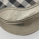 BURBERRY Nova Check Shoulder Bag Canvas Gray Silver Auth gh2198A-16