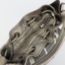 BURBERRY Nova Check Shoulder Bag Canvas Gray Silver Auth gh2198A-10