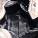 BURBERRY Nova Check Shoulder Bag Canvas Gray Silver Auth gh2198A-23