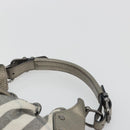 BURBERRY Nova Check Shoulder Bag Canvas Gray Silver Auth gh2198A-8