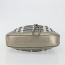 BURBERRY Nova Check Shoulder Bag Canvas Gray Silver Auth gh2198A-5