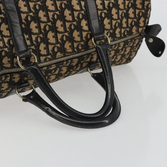 Christian Dior Trotter Canvas Boston Bag Navy Silver Auth gh2199