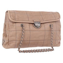 PRADA Chain Shoulder Bag Leather Pink Silver Auth gh2200A-1