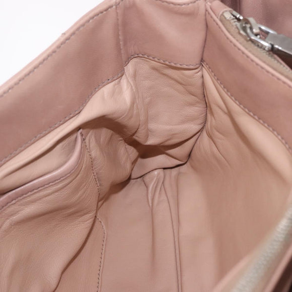 PRADA Chain Shoulder Bag Leather Pink Silver Auth gh2200A