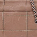 PRADA Chain Shoulder Bag Leather Pink Silver Auth gh2200A-3