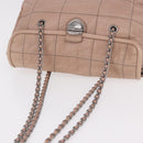 PRADA Chain Shoulder Bag Leather Pink Silver Auth gh2200A-8