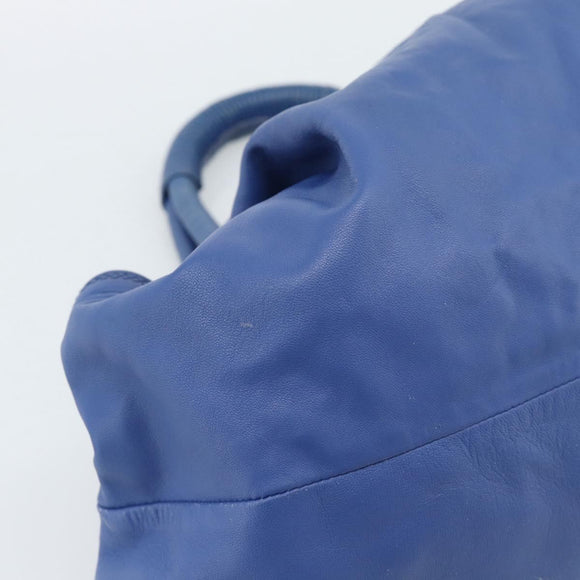LOEWE Nappa Aire Anagram Hand Bag Leather Blue Gold Auth gh2201A