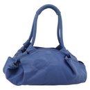 LOEWE Nappa Aire Anagram Hand Bag Leather Blue Gold Auth gh2201A-13