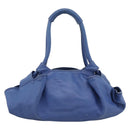 LOEWE Nappa Aire Anagram Hand Bag Leather Blue Gold Auth gh2201A-2
