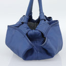 LOEWE Nappa Aire Anagram Hand Bag Leather Blue Gold Auth gh2201A-4