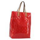 LOUIS VUITTON Monogram Vernis Reade MM Hand Bag Red Rouge M91086 LV Auth gh2202-1