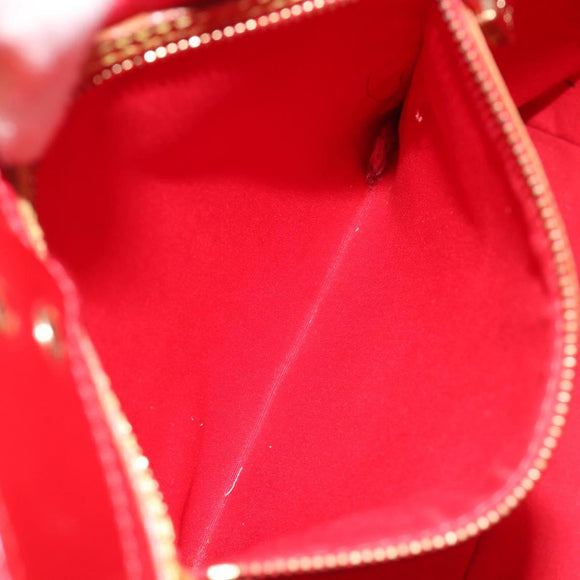 LOUIS VUITTON Monogram Vernis Reade MM Hand Bag Red Rouge M91086 LV Auth gh2202