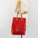 LOUIS VUITTON Monogram Vernis Reade MM Hand Bag Red Rouge M91086 LV Auth gh2202-24