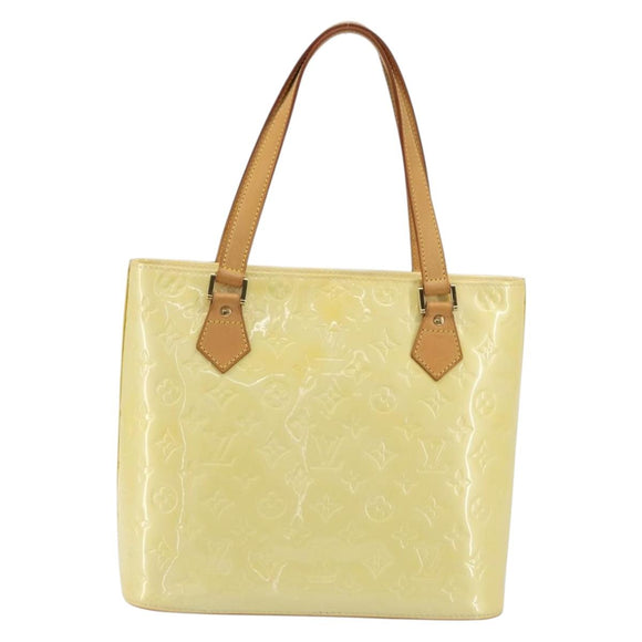 LOUIS VUITTON Monogram Vernis Houston Hand Bag Perle M91342 LV Auth gh2203A