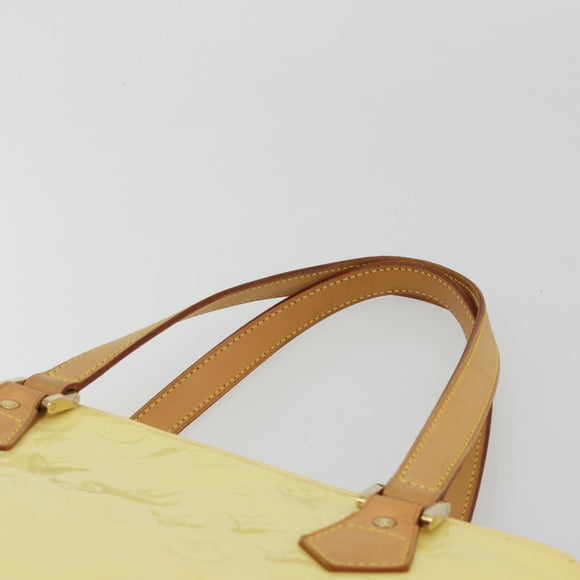 LOUIS VUITTON Monogram Vernis Houston Hand Bag Perle M91342 LV Auth gh2203A