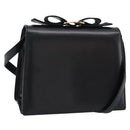 Salvatore Ferragamo Vala Shoulder Bag Leather Black Gold Auth gh2205A-1