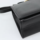Salvatore Ferragamo Vala Shoulder Bag Leather Black Gold Auth gh2205A-15