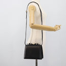 Salvatore Ferragamo Vala Shoulder Bag Leather Black Gold Auth gh2205A-22