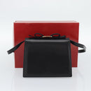 Salvatore Ferragamo Vala Shoulder Bag Leather Black Gold Auth gh2205A-12