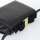 Salvatore Ferragamo Vala Shoulder Bag Leather Black Gold Auth gh2205A-6